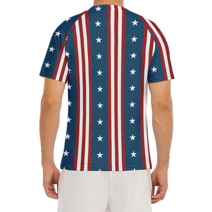 USA Independence Day Pattern Print Men's Short Sleeve Rash Guard