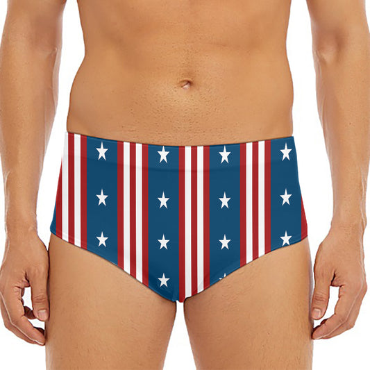 USA Independence Day Pattern Print Men's Triangle Swim Briefs