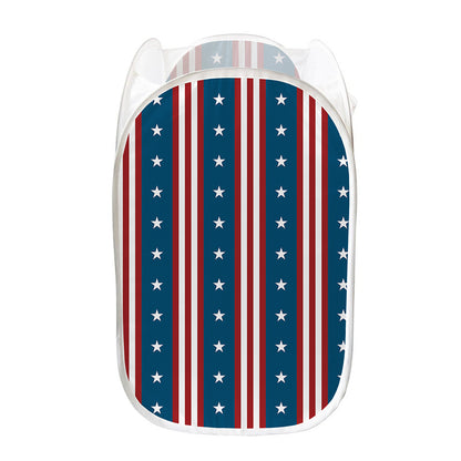 USA Independence Day Pattern Print Mesh Laundry Hamper