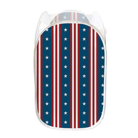 USA Independence Day Pattern Print Mesh Laundry Hamper