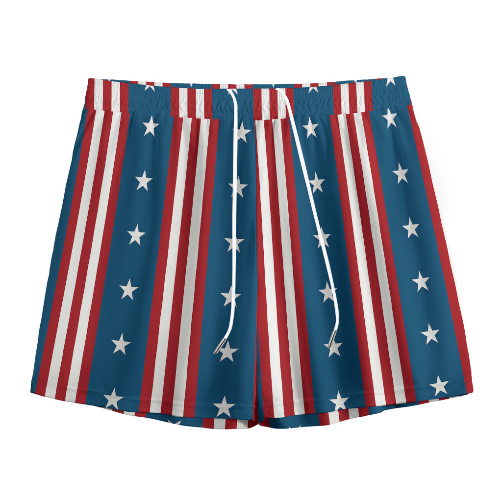 USA Independence Day Pattern Print Mesh Shorts