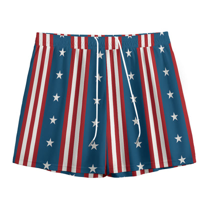 USA Independence Day Pattern Print Mesh Shorts