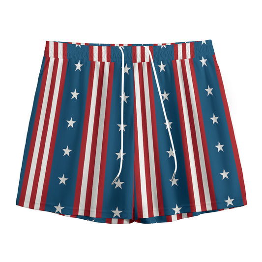 USA Independence Day Pattern Print Mesh Shorts