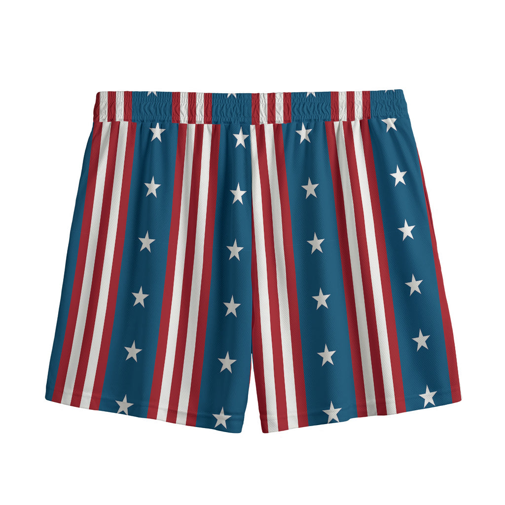 USA Independence Day Pattern Print Mesh Shorts