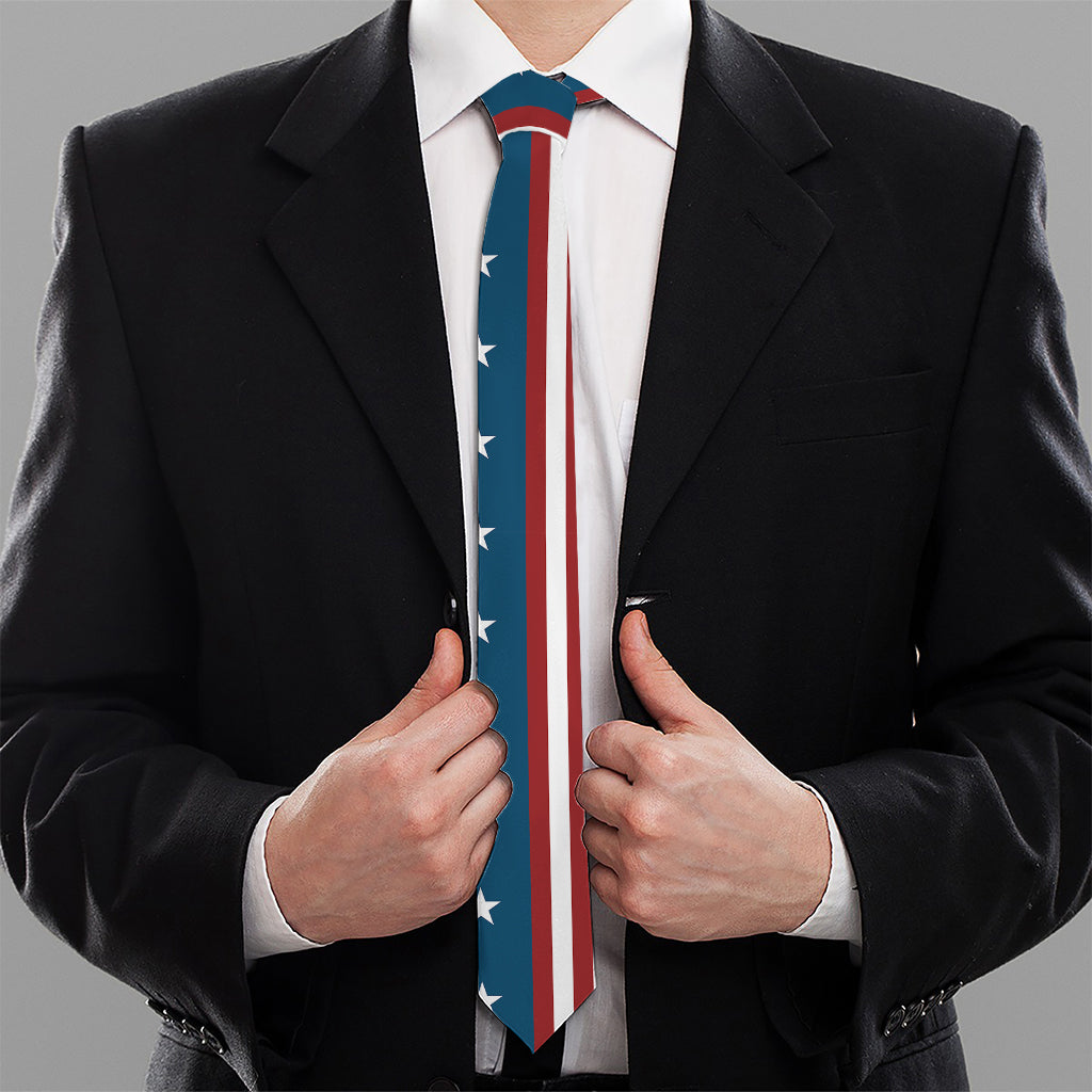 USA Independence Day Pattern Print Necktie