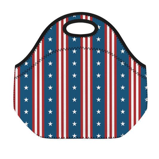 USA Independence Day Pattern Print Neoprene Lunch Bag