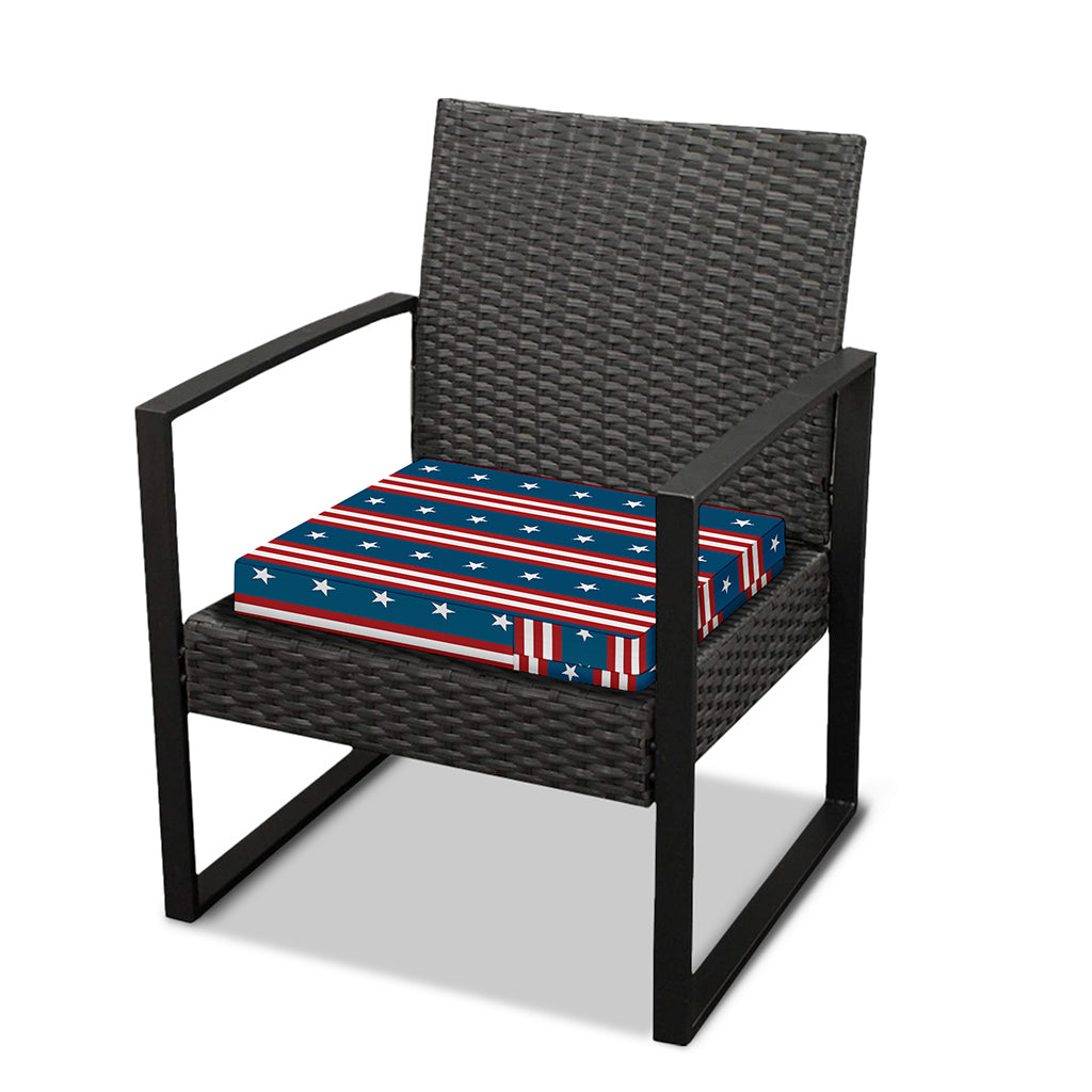USA Independence Day Pattern Print Outdoor Seat Cushion Cover