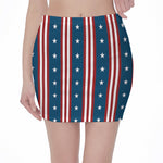 USA Independence Day Pattern Print Pencil Mini Skirt