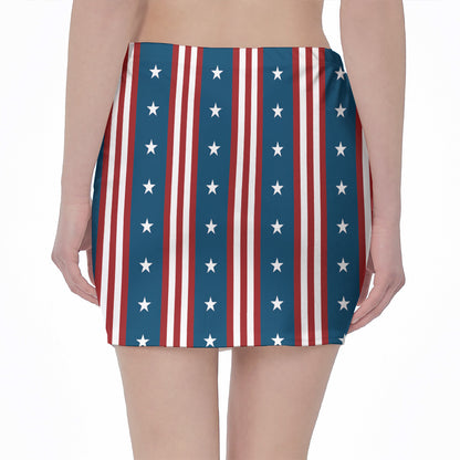 USA Independence Day Pattern Print Pencil Mini Skirt