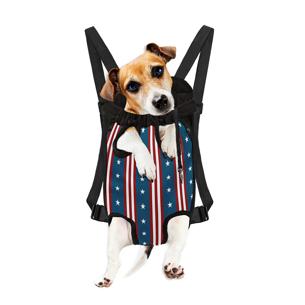 USA Independence Day Pattern Print Pet Carrier Backpack