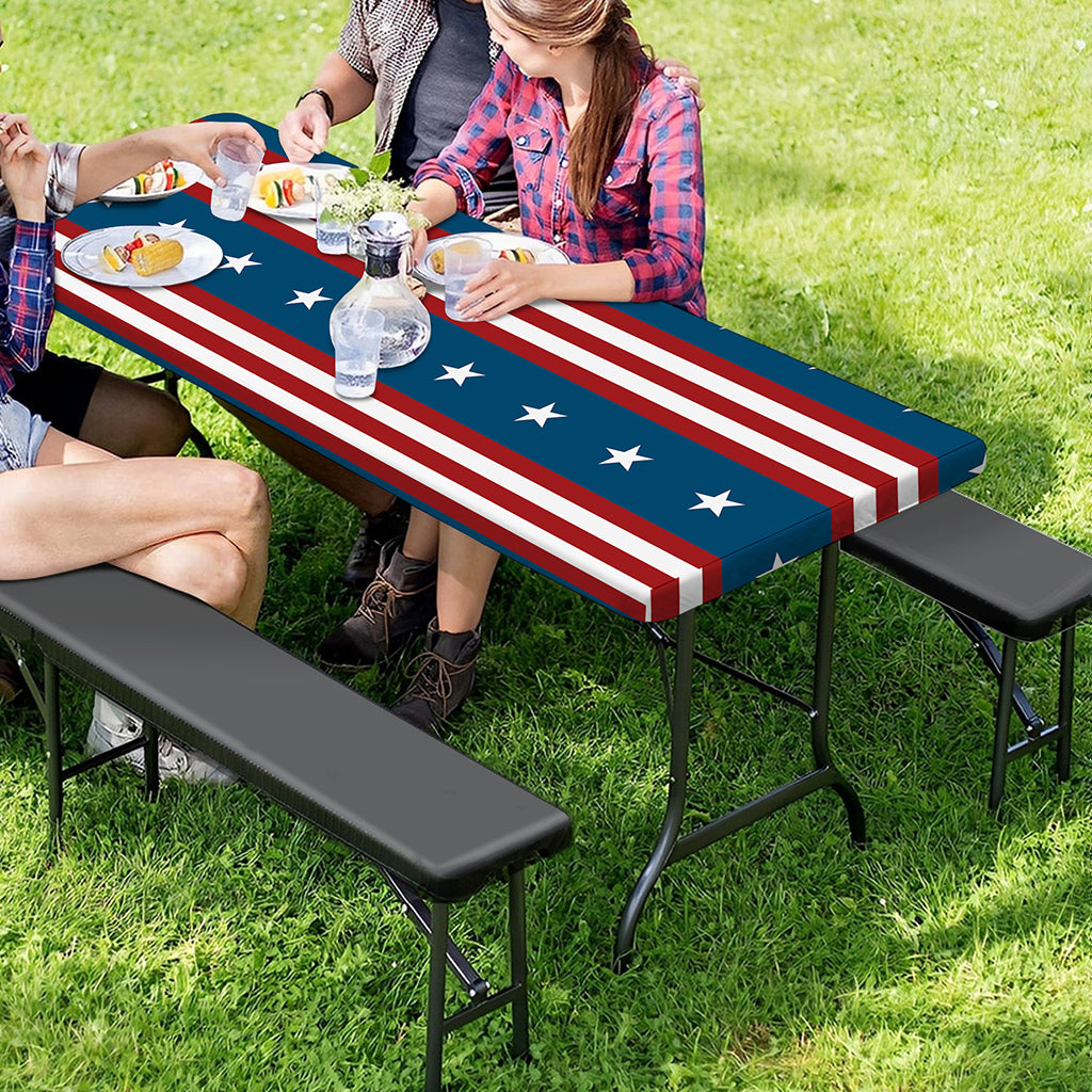 USA Independence Day Pattern Print Picnic Table Cover