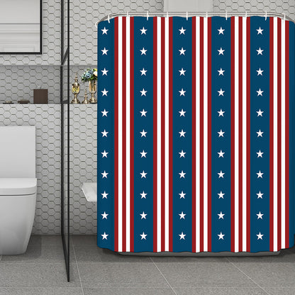 USA Independence Day Pattern Print Polyester Shower Curtain