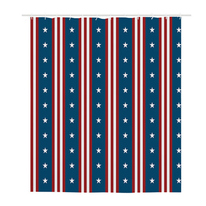 USA Independence Day Pattern Print Polyester Shower Curtain