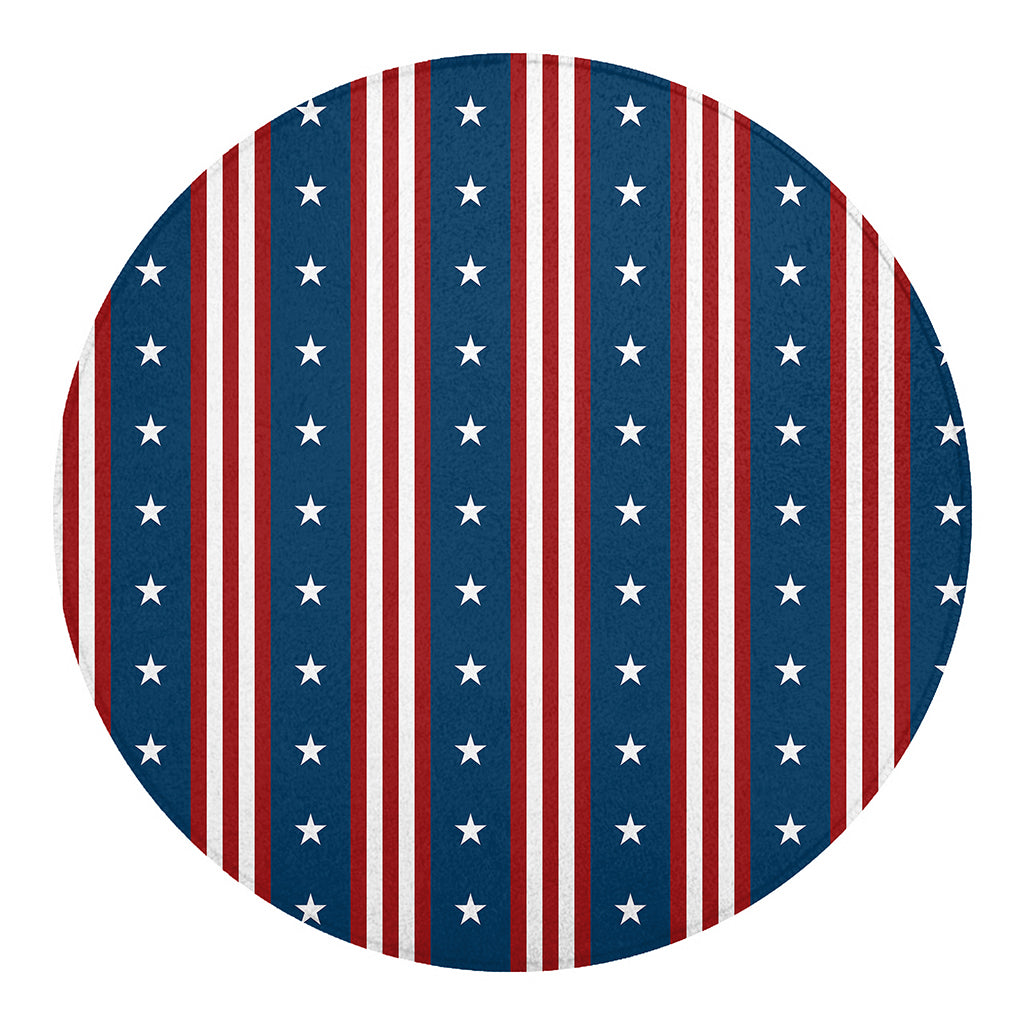 USA Independence Day Pattern Print Round Blanket