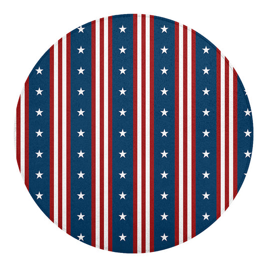 USA Independence Day Pattern Print Round Blanket