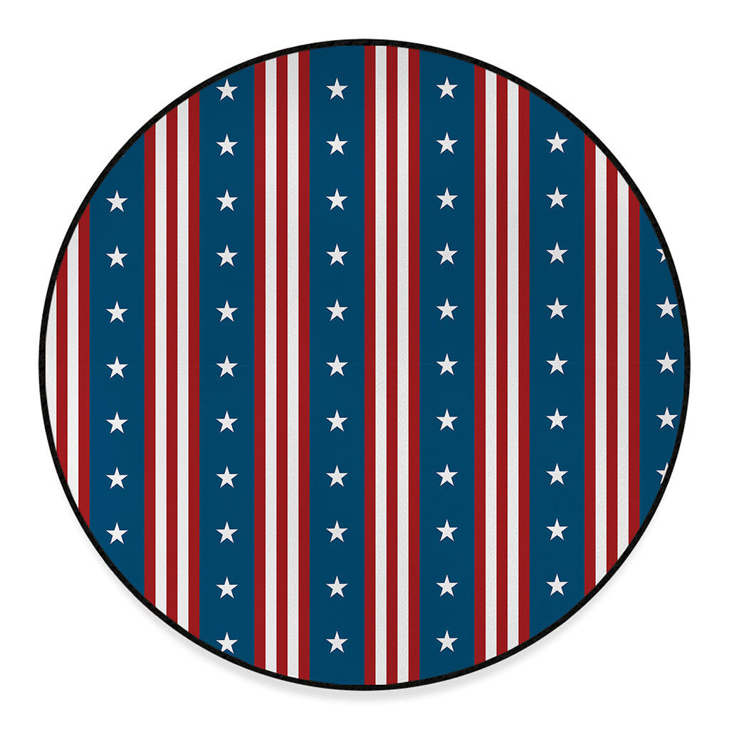 USA Independence Day Pattern Print Round Floor Mat