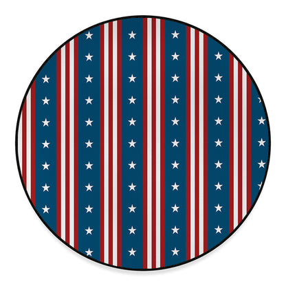 USA Independence Day Pattern Print Round Floor Mat