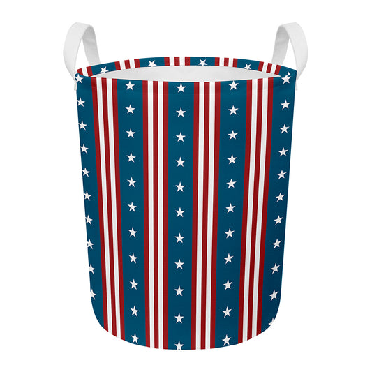 USA Independence Day Pattern Print Round Laundry Basket