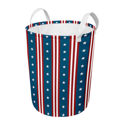 USA Independence Day Pattern Print Round Laundry Basket