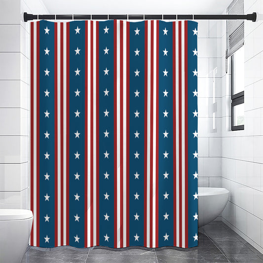 USA Independence Day Pattern Print Shower Curtain