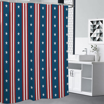 USA Independence Day Pattern Print Shower Curtain