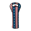 USA Independence Day Pattern Print Single Neoprene Wine Tote