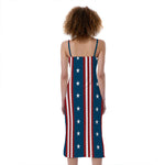 USA Independence Day Pattern Print Slim Fit Midi Cami Dress