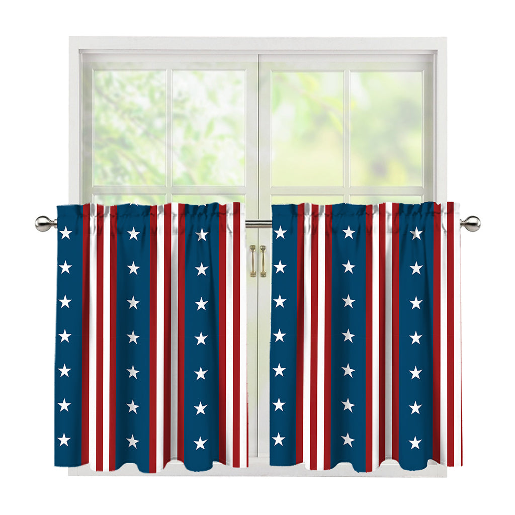 USA Independence Day Pattern Print Tier Curtains