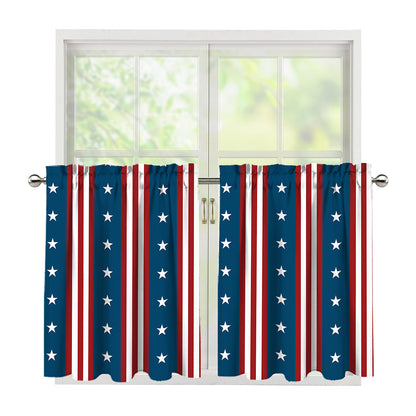 USA Independence Day Pattern Print Tier Curtains