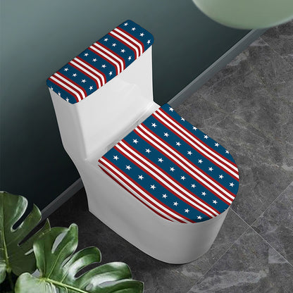 USA Independence Day Pattern Print Toilet Lid And Tank Cover Set