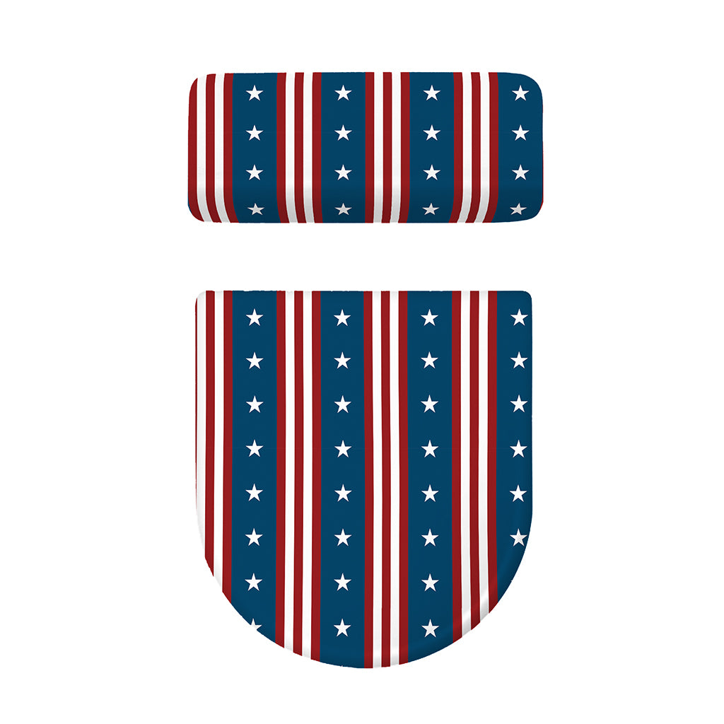 USA Independence Day Pattern Print Toilet Lid And Tank Cover Set