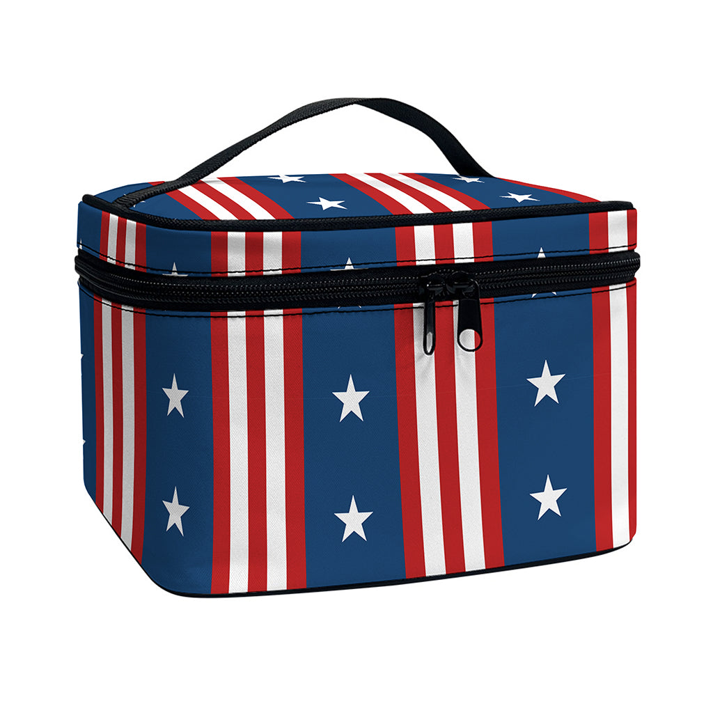 USA Independence Day Pattern Print Travel Makeup Bag