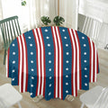 USA Independence Day Pattern Print Waterproof Round Tablecloth