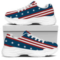 USA Independence Day Pattern Print White Chunky Shoes