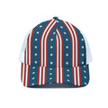 USA Independence Day Pattern Print White Mesh Trucker Hat