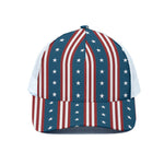 USA Independence Day Pattern Print White Mesh Trucker Cap