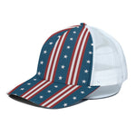 USA Independence Day Pattern Print White Mesh Trucker Cap