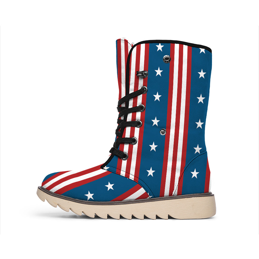 USA Independence Day Pattern Print Winter Boots