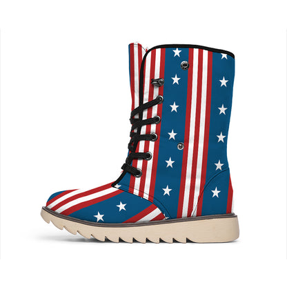 USA Independence Day Pattern Print Winter Boots