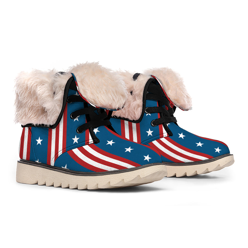 USA Independence Day Pattern Print Winter Boots