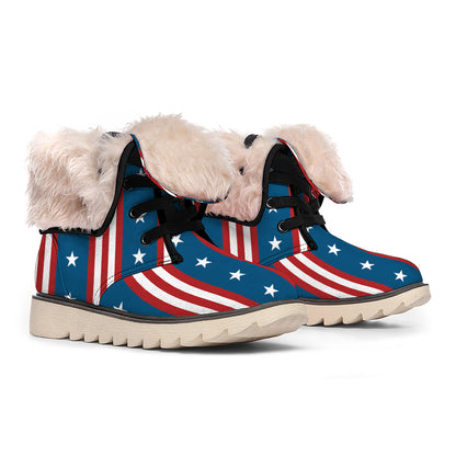 USA Independence Day Pattern Print Winter Boots