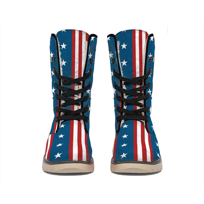 USA Independence Day Pattern Print Winter Boots