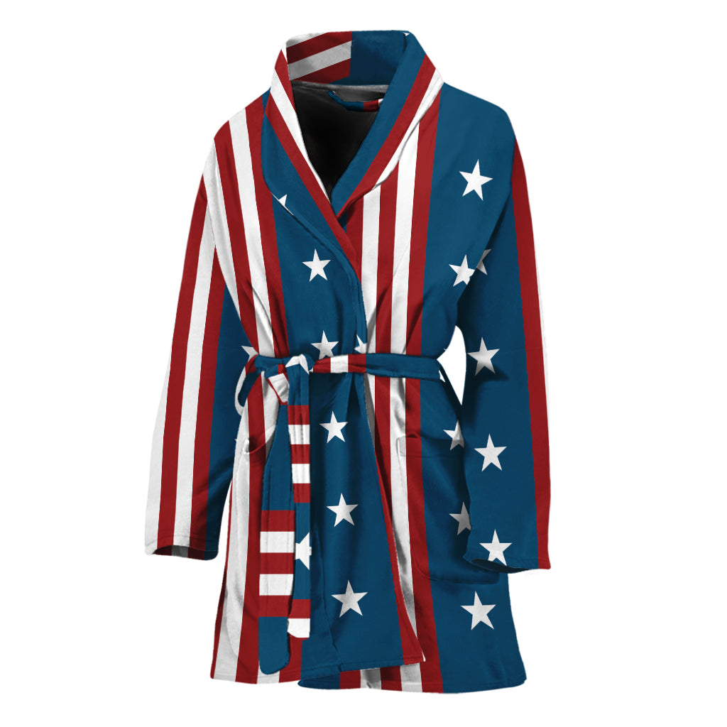 USA Independence Day Pattern Print Women's Bathrobe