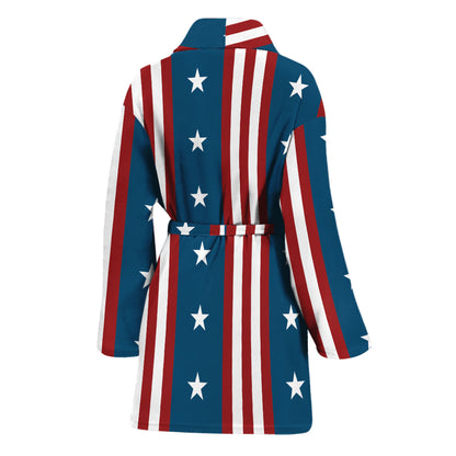 USA Independence Day Pattern Print Women's Bathrobe