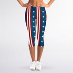 USA Independence Day Pattern Print Women's Capri Leggings