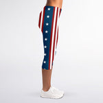 USA Independence Day Pattern Print Women's Capri Leggings