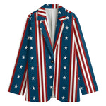 USA Independence Day Pattern Print Women's Cotton Blazer