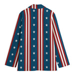 USA Independence Day Pattern Print Women's Cotton Blazer
