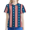 USA Independence Day Pattern Print Women's Polo Shirt