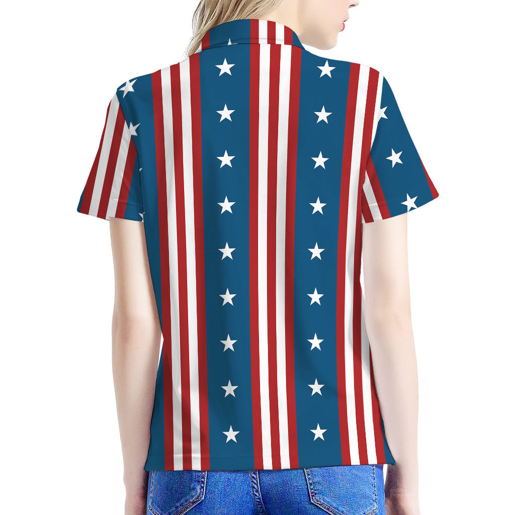 USA Independence Day Pattern Print Women's Polo Shirt